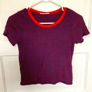 Caution to the Wind Cropped Ringer Tee